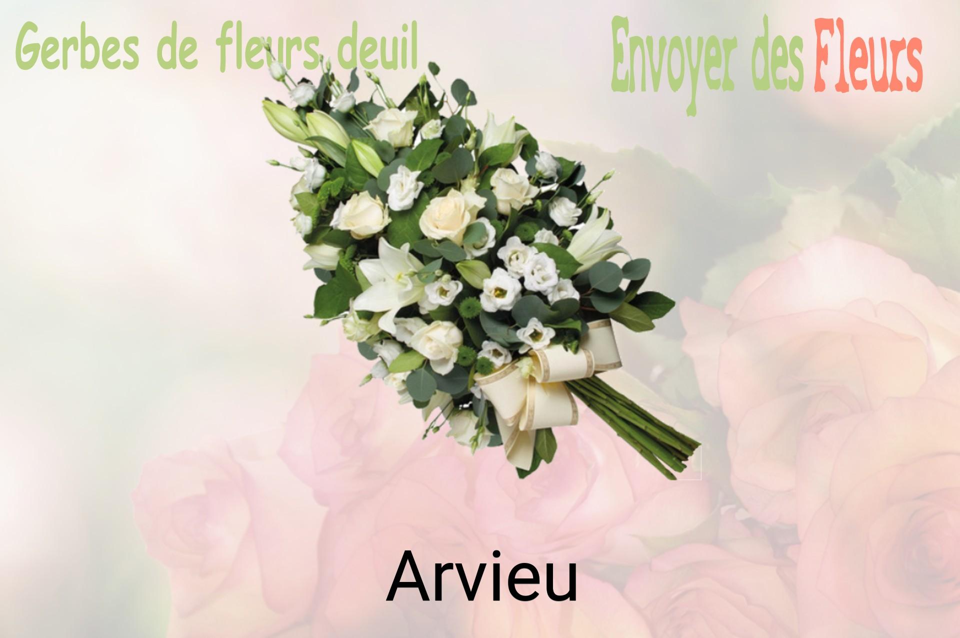 Gerbe de fleurs de deuil livrée à Arvieu